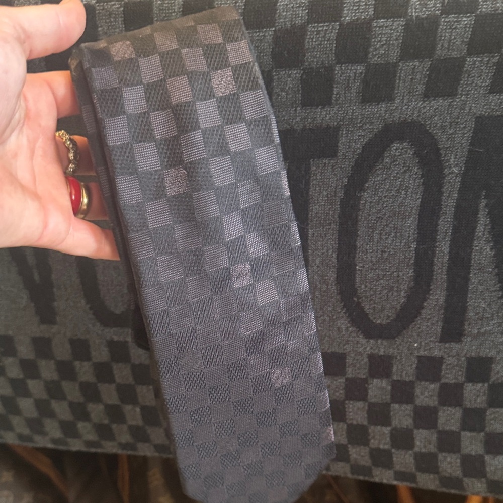 Louis Vuitton graphite tie